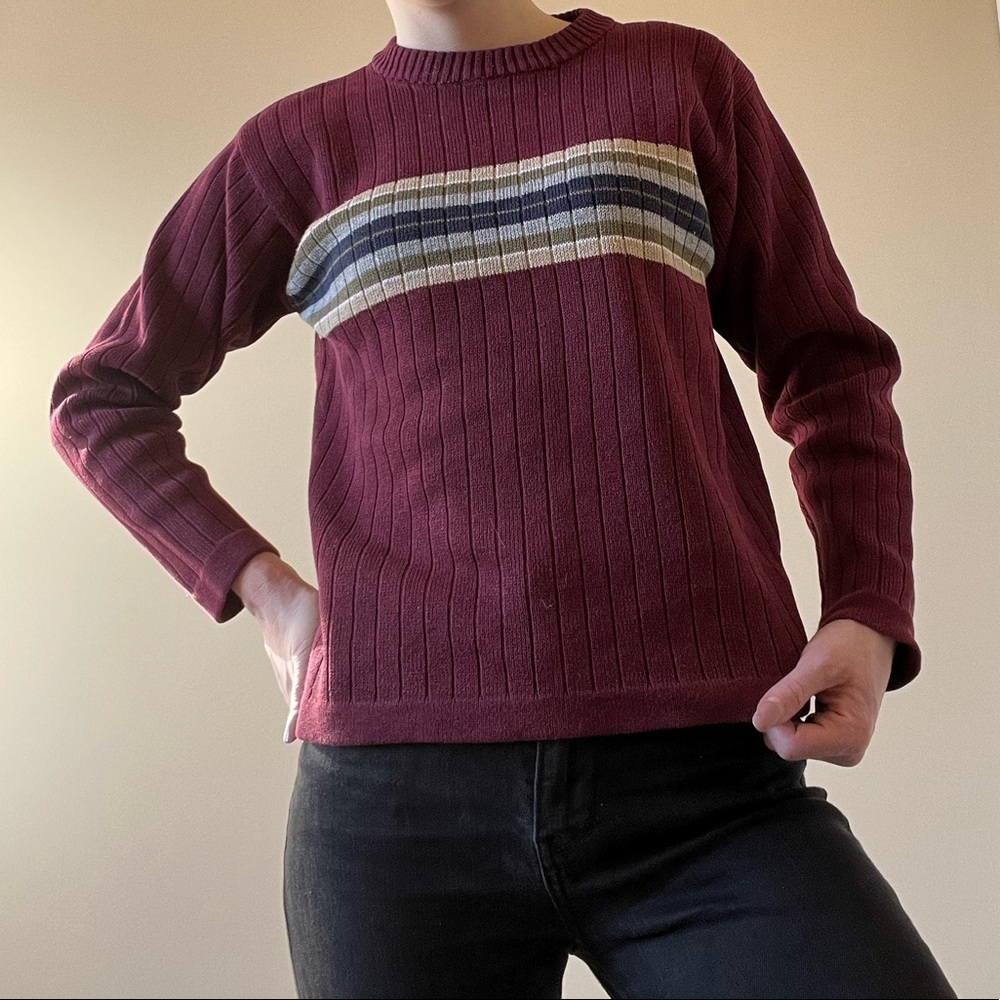 Urban Pipeline Burgundy striped sweater